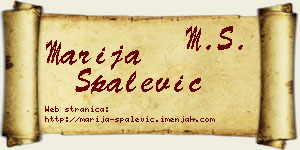 Marija Spalević vizit kartica